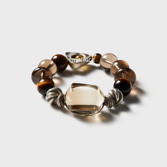 Wealth Energy-Smoky Quartz And Tiger’s Eye Bracelet - UWELUCK