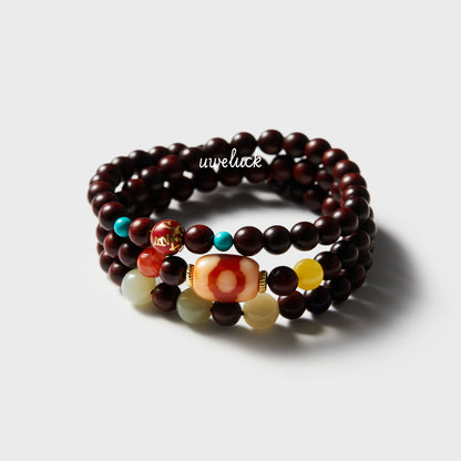 Wisdom Energy-Three-Eye Dzi Bead Bracelet - UWELUCK