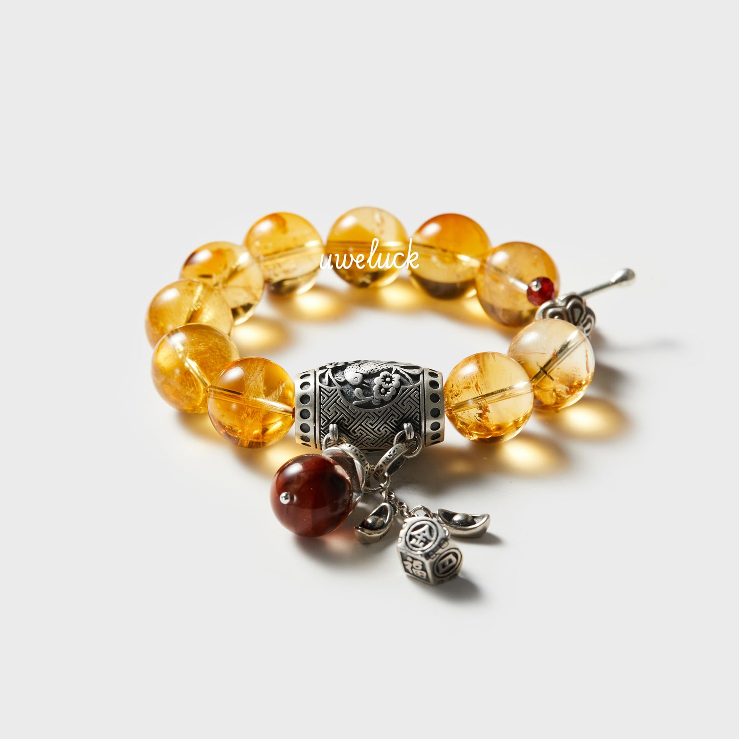 Wealth Energy-Red Rutilated Quartz And Citrine Bracelet - UWELUCK