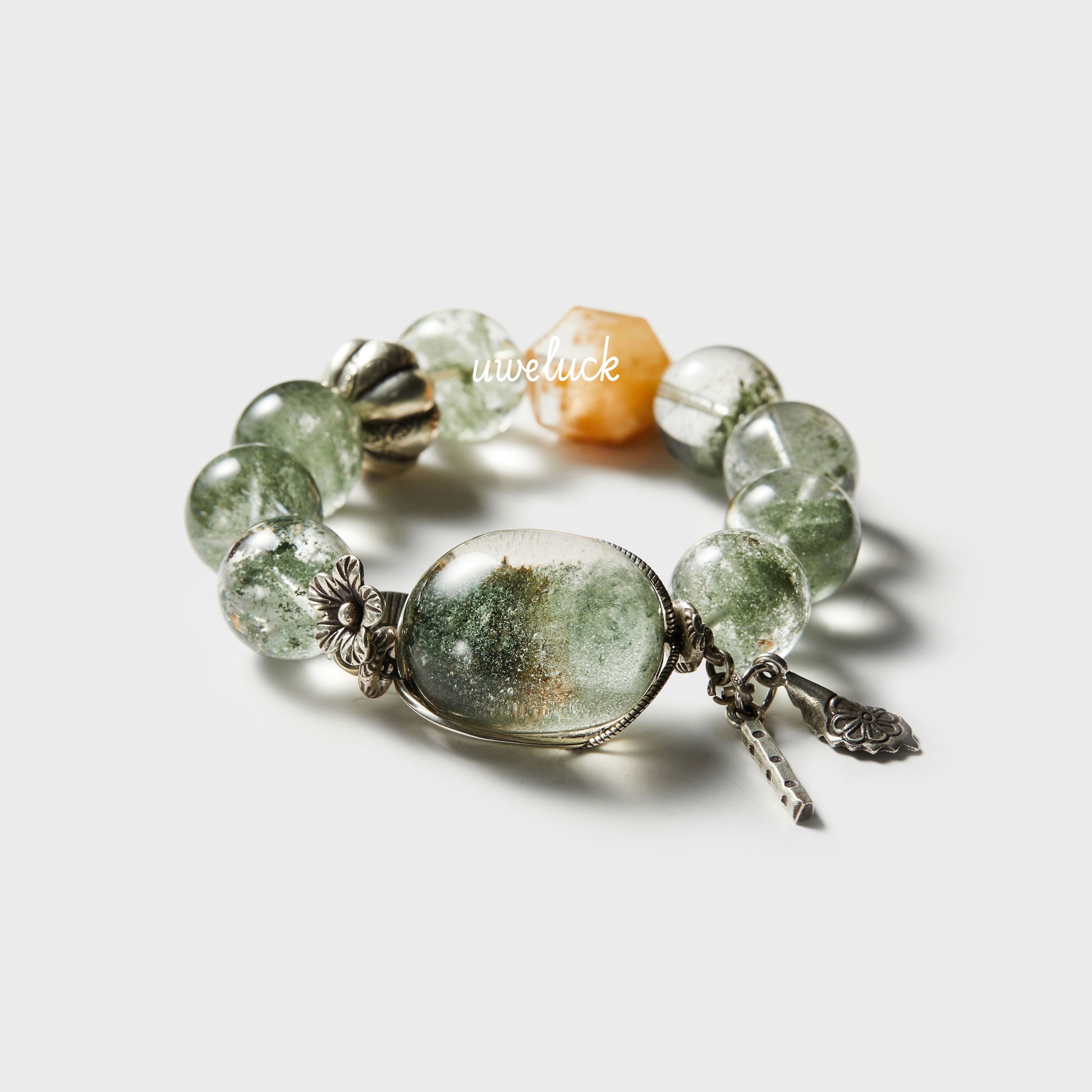 Wealth Energy-Yellow And Green Phantom Crystal Bracelet - UWELUCK