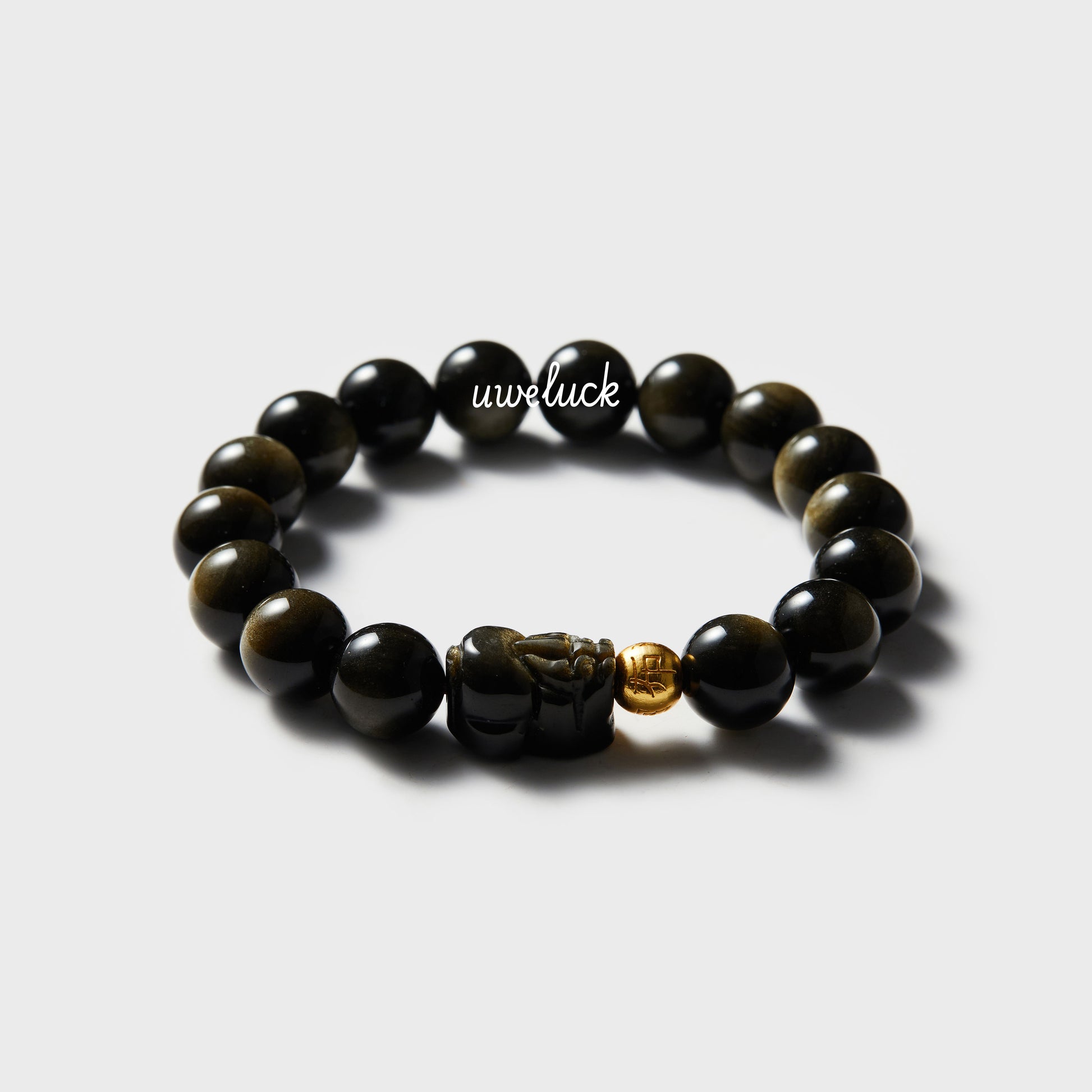 Lucky Energy-Obsidian And Silver Bracelet - UWELUCK