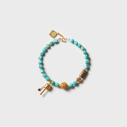 Lucky Energy-Agarwood And Turquoise Bracelet - UWELUCK