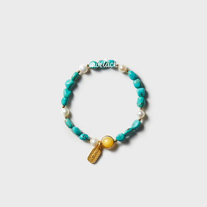 Lucky Energy-Pearl And Turquoise Bracelet - UWELUCK