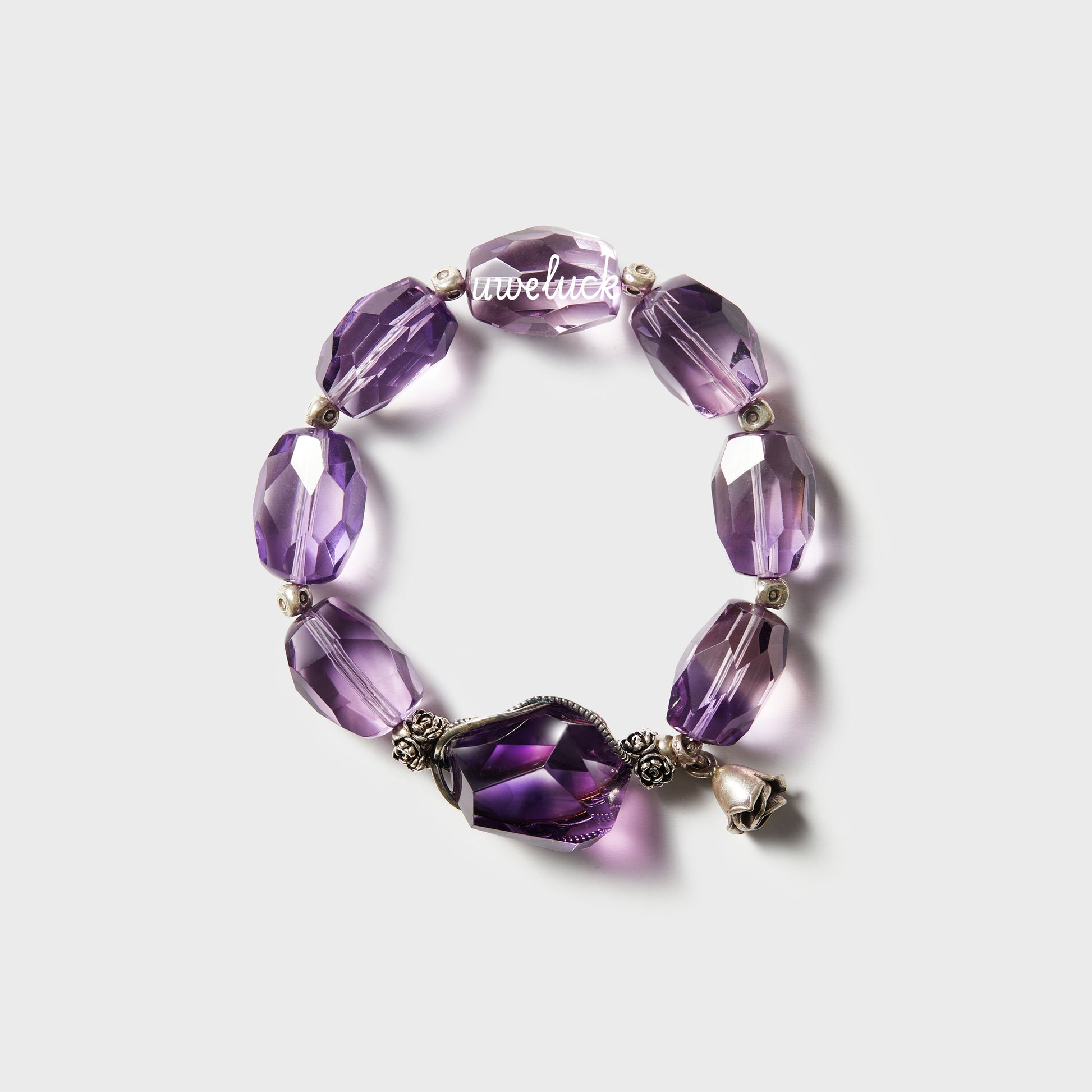 Wisdom Energy-Amethyst And Silver Bracelet - UWELUCK