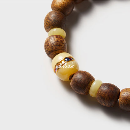 Healthy Energy-Agarwood And Amber Bracelet - UWELUCK