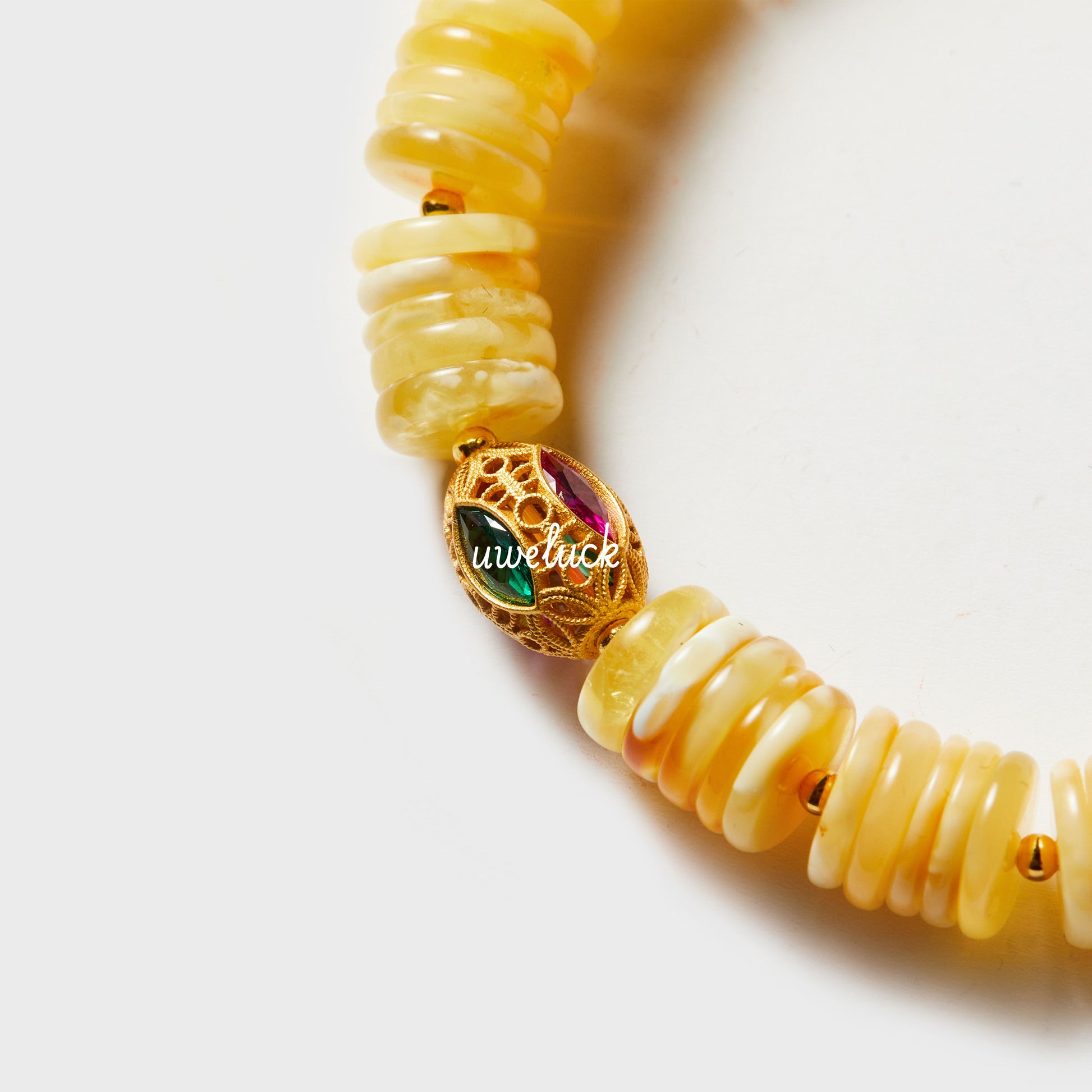 Wealth Energy-Nanhong Agate And Amber Bracelet - UWELUCK