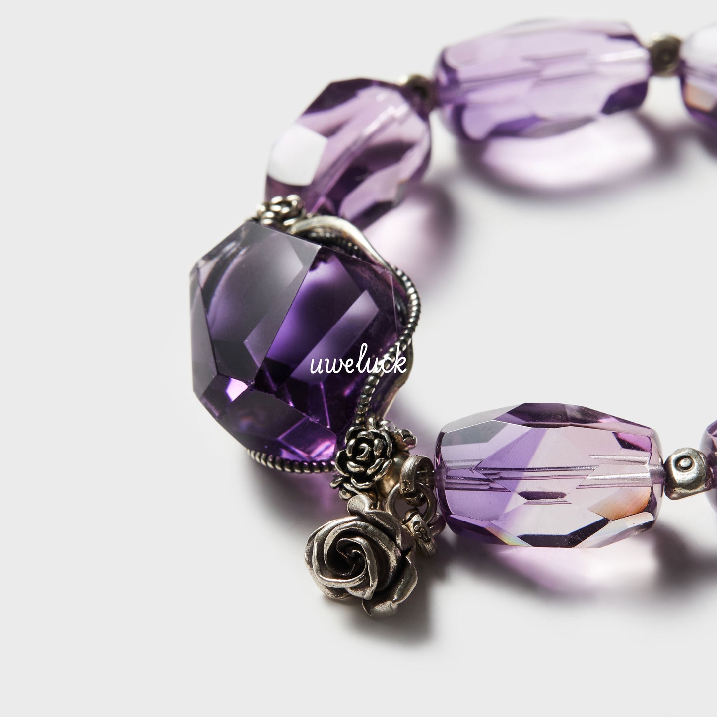 Wisdom Energy-Amethyst And Silver Bracelet - UWELUCK