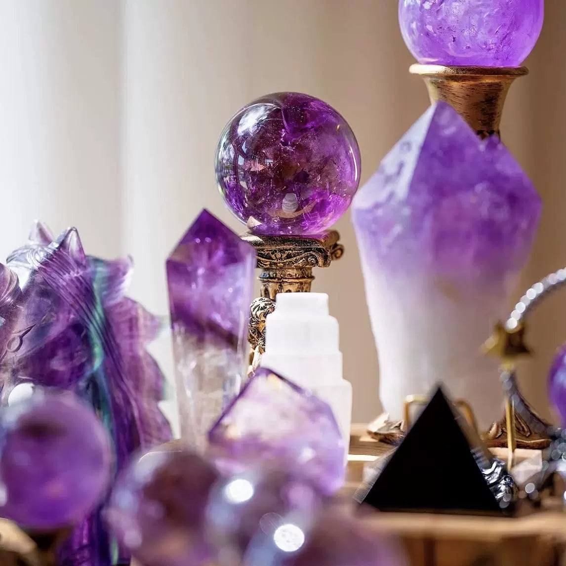 Calm Energy-Amethyst Crystal Grid - UWELUCK