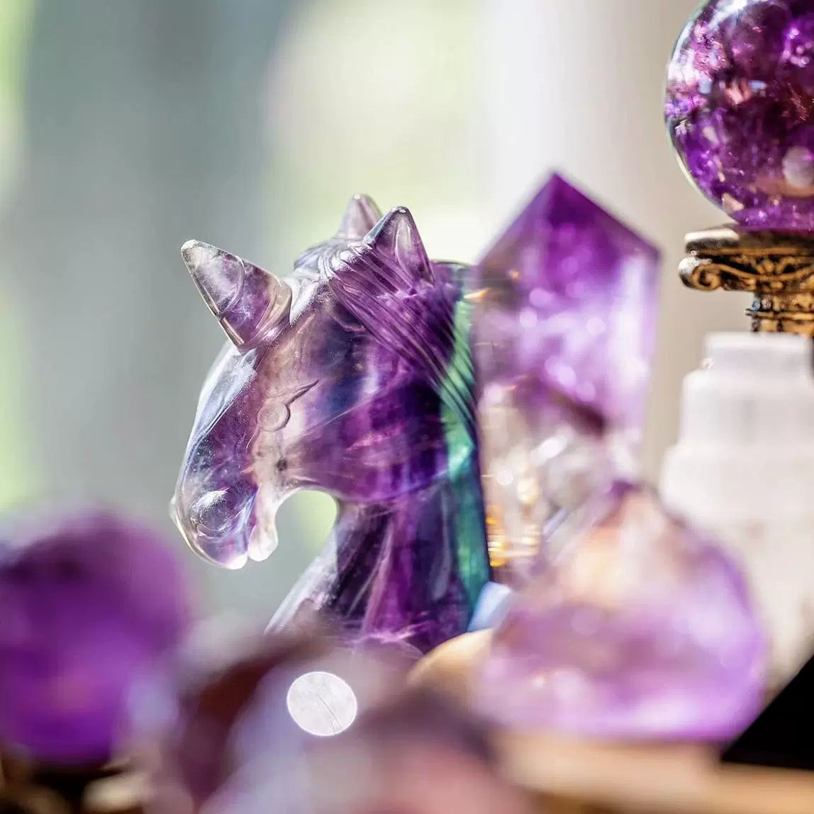 Calm Energy-Amethyst Crystal Grid - UWELUCK