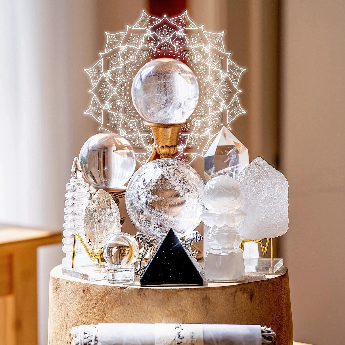 Calming Energy-Clear Quartz Crystal Grid - UWELUCK